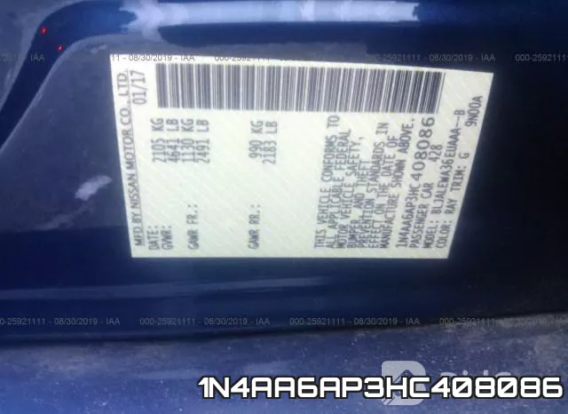 1N4AA6AP3HC408086 фото 10