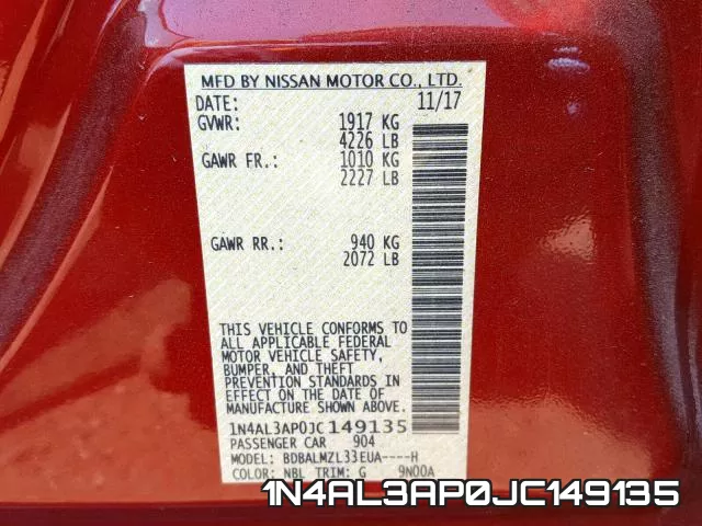 1N4AL3AP0JC149135 фото 2
