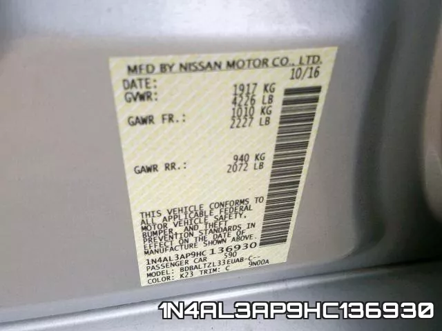 1N4AL3AP9HC136930 фото 2