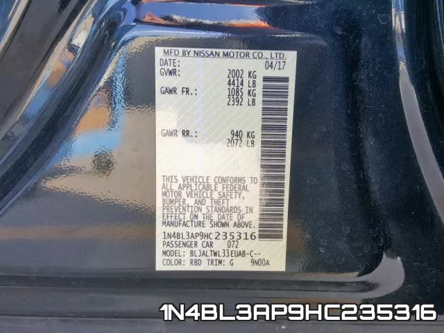 1N4BL3AP9HC235316 фото 2