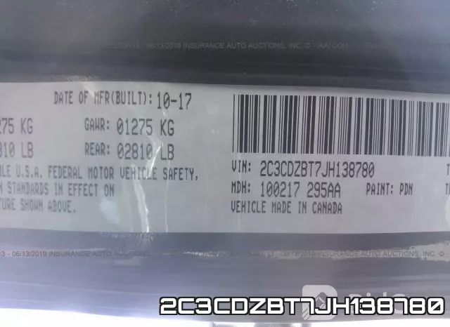 2C3CDZBT7JH138780 фото 10