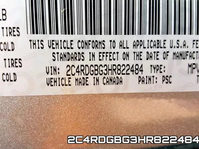 2C4RDGBG3HR822484 фото 2