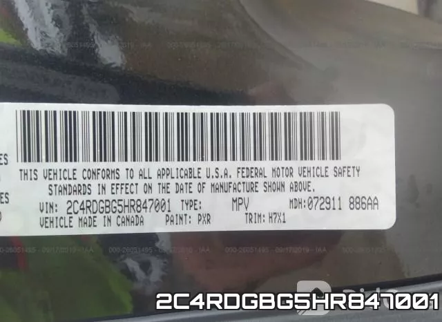 2C4RDGBG5HR847001 фото 10