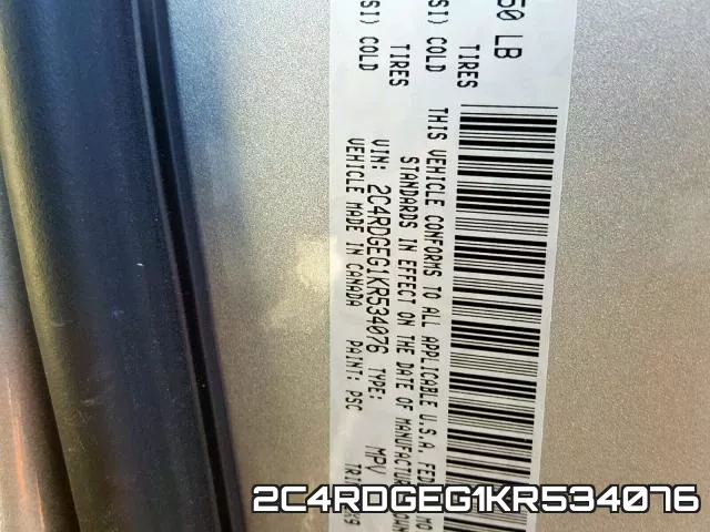 2C4RDGEG1KR534076 фото 2