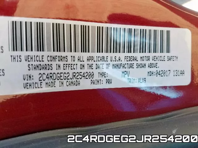 2C4RDGEG2JR254200 фото 2