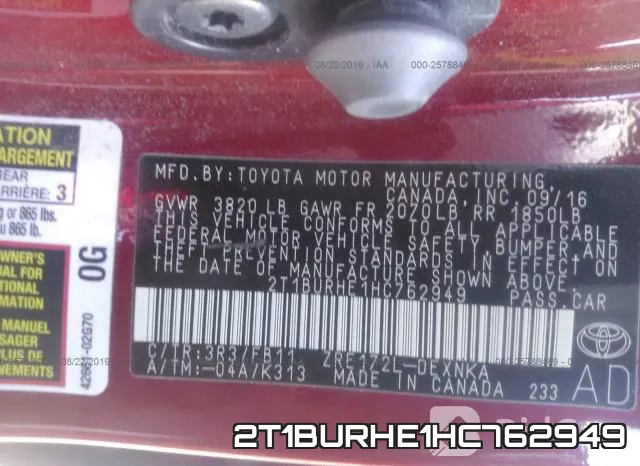 2T1BURHE1HC762949 фото 10