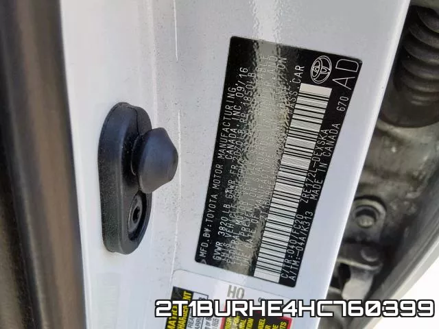 2T1BURHE4HC760399 фото 2