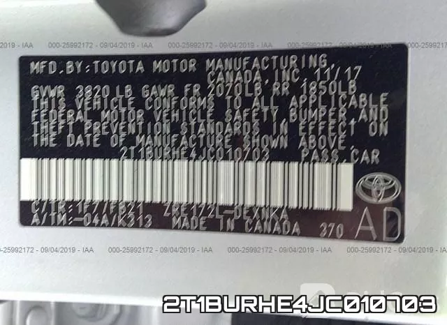 2T1BURHE4JC010703 фото 10
