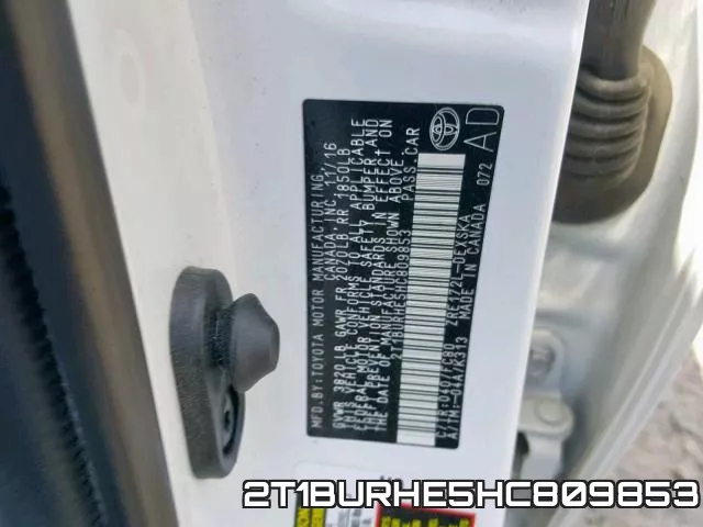 2T1BURHE5HC809853 фото 2