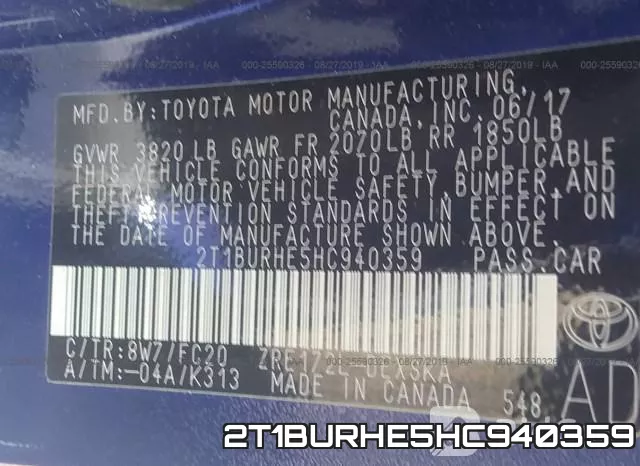 2T1BURHE5HC940359 фото 10