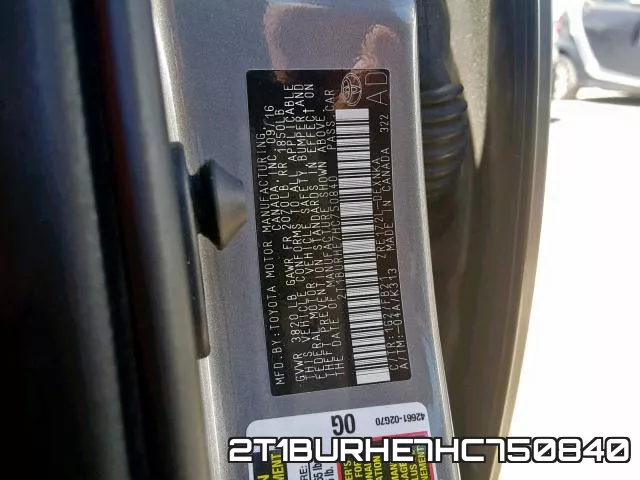 2T1BURHE7HC750840 фото 2