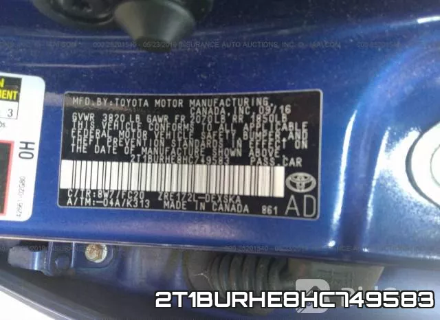 2T1BURHE8HC749583 фото 10