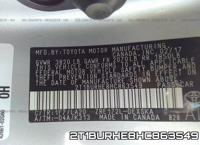 2T1BURHE8HC863549 фото 10