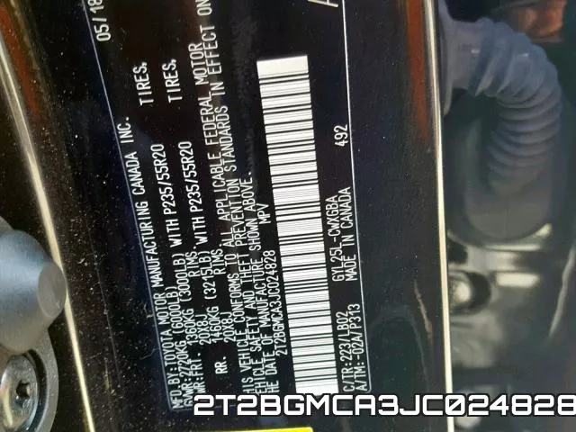 2T2BGMCA3JC024828 фото 2