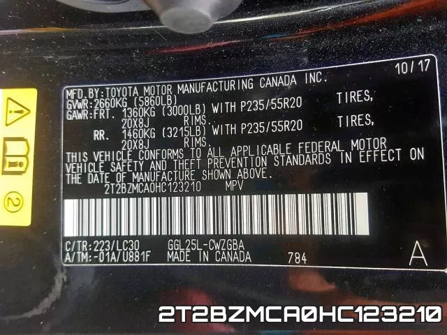 2T2BZMCA0HC123210 фото 2