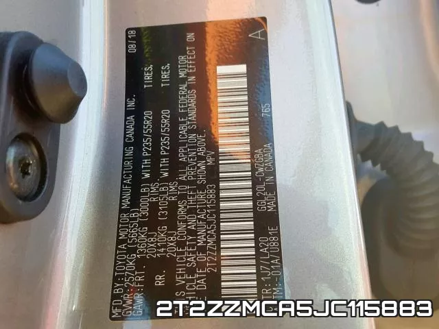2T2ZZMCA5JC115883 фото 2