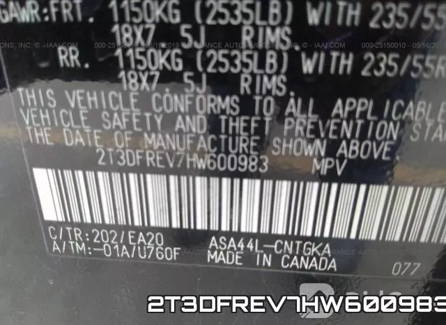 2T3DFREV7HW600983 фото 10