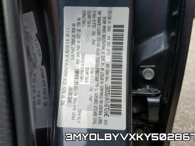 3MYDLBYVXKY502867 фото 2