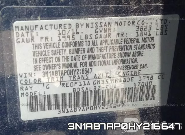 3N1AB7AP0HY216647 фото 9