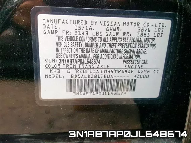 3N1AB7AP0JL648674 фото 2