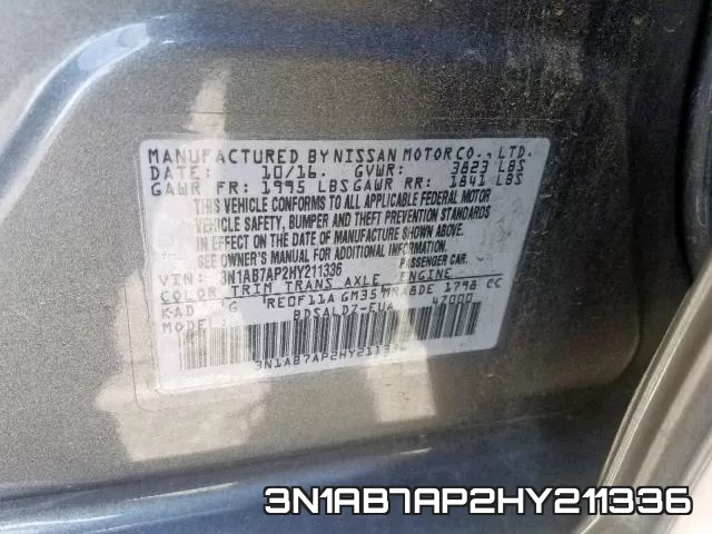 3N1AB7AP2HY211336 фото 2