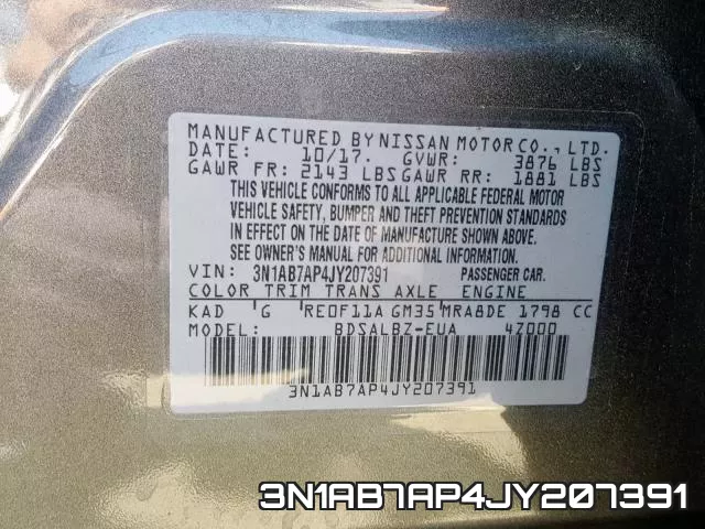 3N1AB7AP4JY207391 фото 2