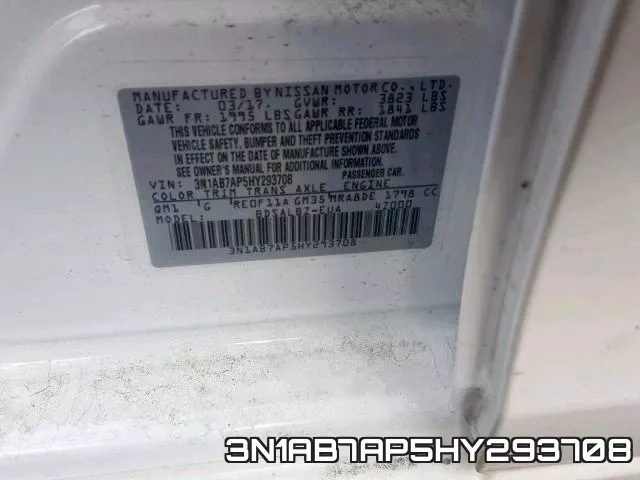 3N1AB7AP5HY293708 фото 2