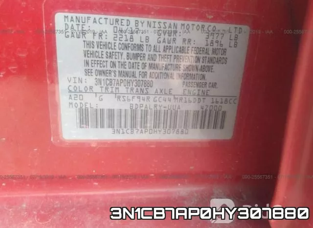 3N1CB7AP0HY307880 фото 10
