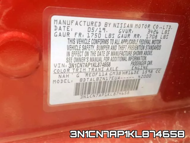 3N1CN7AP1KL874658 фото 2
