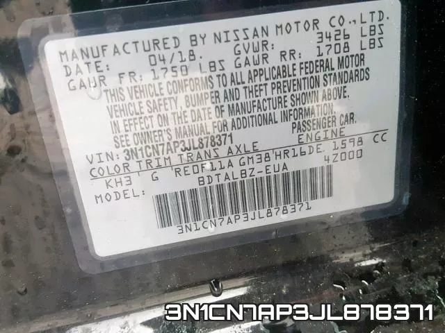 3N1CN7AP3JL878371 фото 2