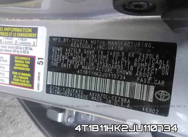 4T1B11HK2JU110734 фото 10