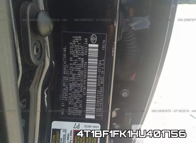 4T1BF1FK1HU401756 фото 10