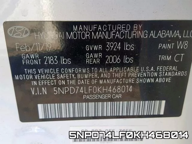 5NPD74LF0KH468014 фото 2