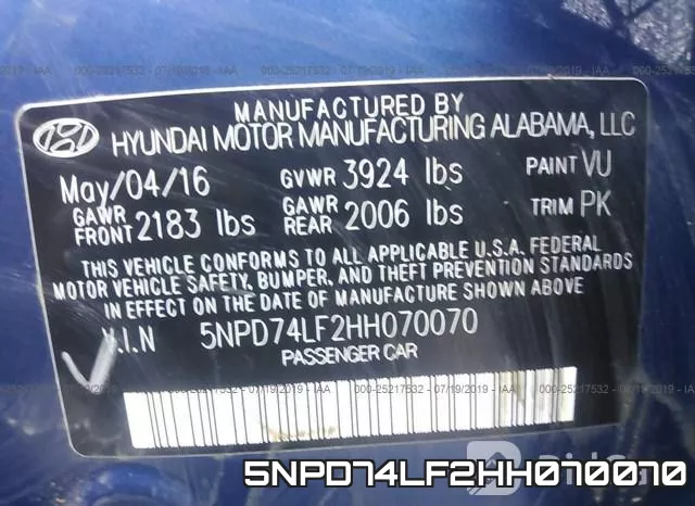5NPD74LF2HH070070 фото 10