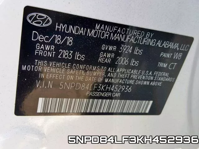 5NPD84LF3KH452936 фото 2