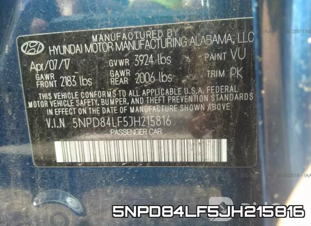 5NPD84LF5JH215816 фото 10