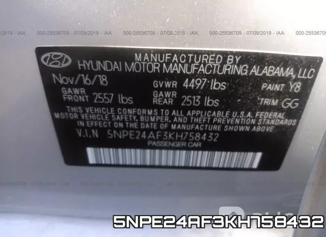 5NPE24AF3KH758432 фото 10