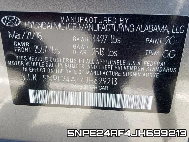 5NPE24AF4JH699213 фото 2