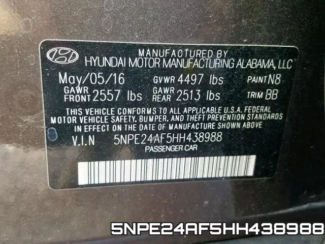 5NPE24AF5HH438988 фото 2