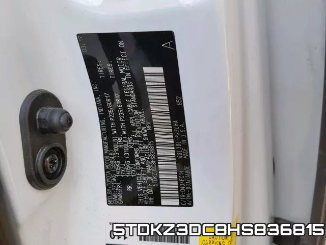 5TDKZ3DC8HS836815 фото 2