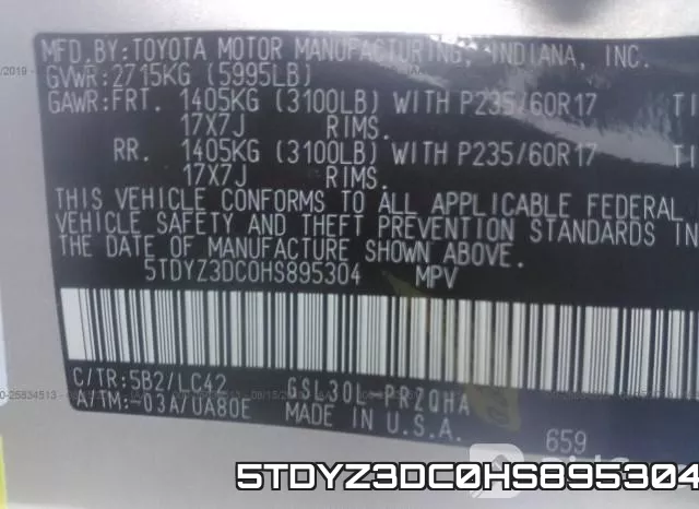 5TDYZ3DC0HS895304 фото 10