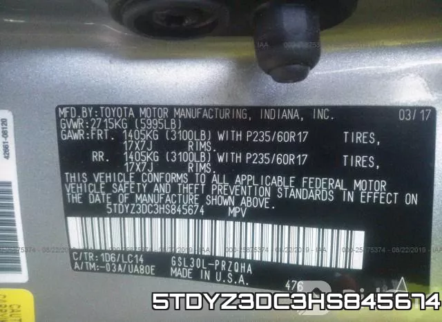 5TDYZ3DC3HS845674 фото 10