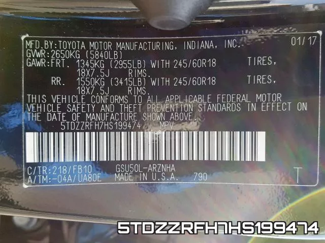 5TDZZRFH7HS199474 фото 2