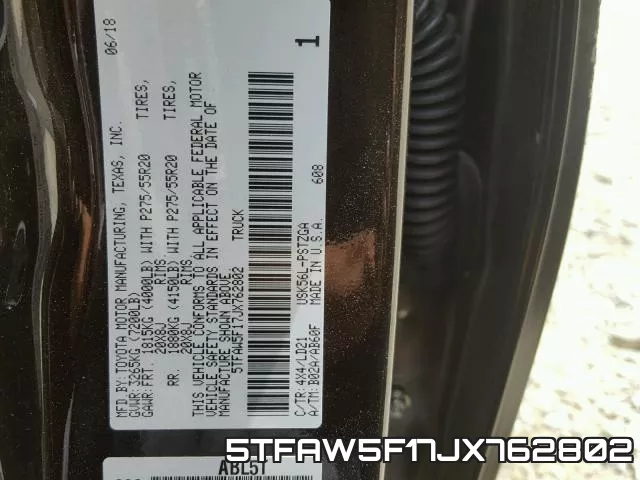 5TFAW5F17JX762802 фото 2