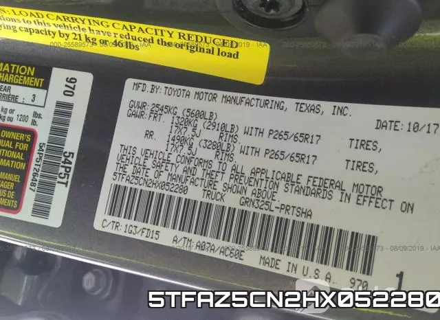 5TFAZ5CN2HX052280 фото 10