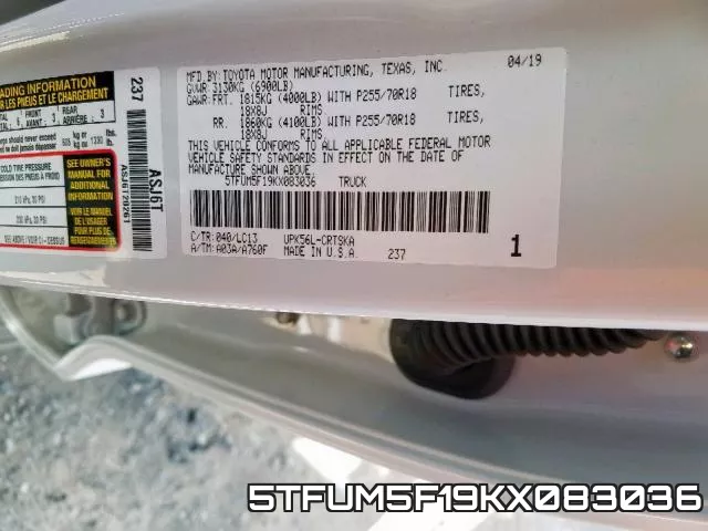 5TFUM5F19KX083036 фото 2