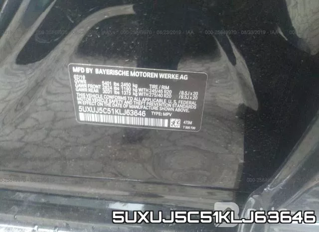 5UXUJ5C51KLJ63646 фото 10