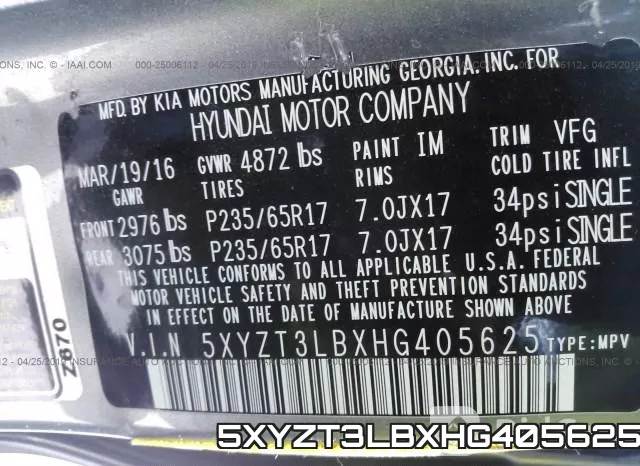 5XYZT3LBXHG405625 фото 10