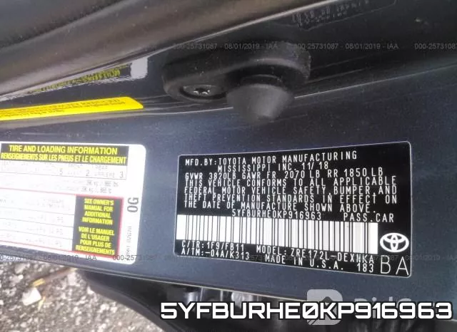 5YFBURHE0KP916963 фото 10