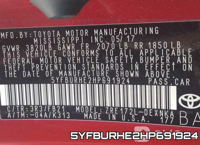 5YFBURHE2HP691924 фото 10